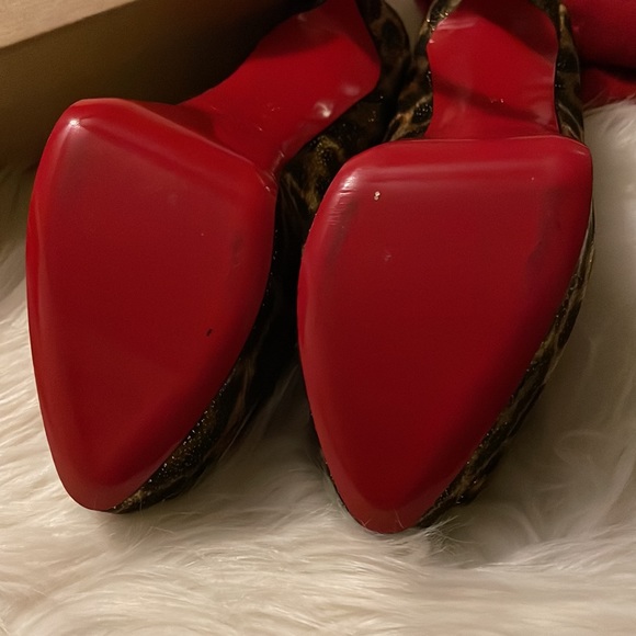 Christian Louboutin Leopard “Fetish Peep 130” Heels - Picture 6 of 13